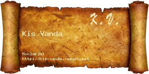 Kis Vanda névjegykártya